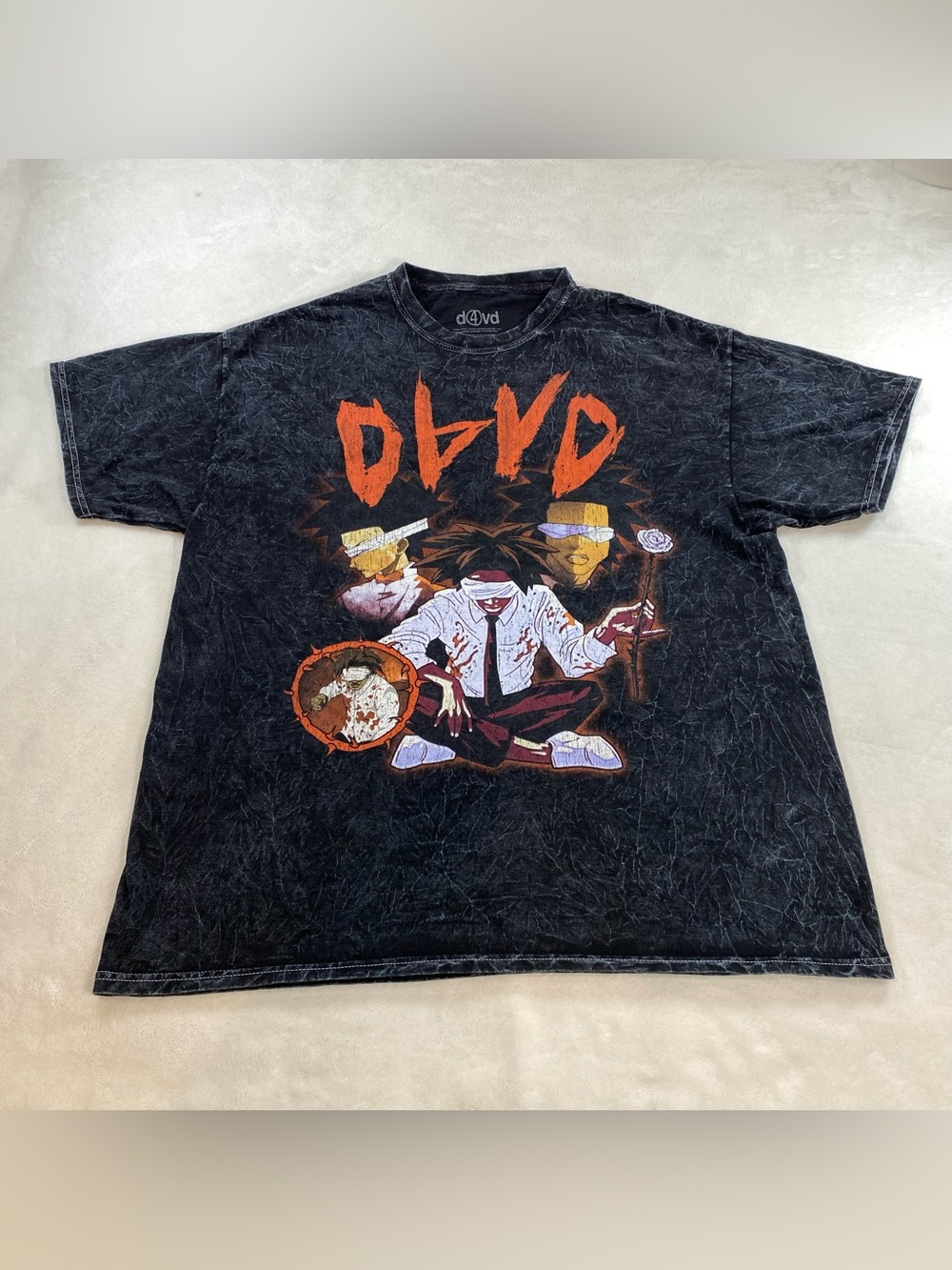 d4vd Withered Tour Merch Graphic Tee Shirt Acid Wash XL